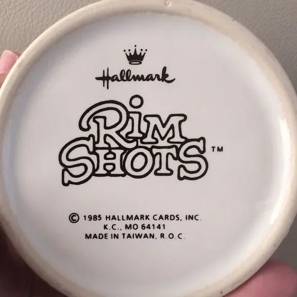 Vintage Hallmark Rim Shots "Give Me Strength" Coffee Tea Mug 1985 Weights Mouse - Picture 3 of 4